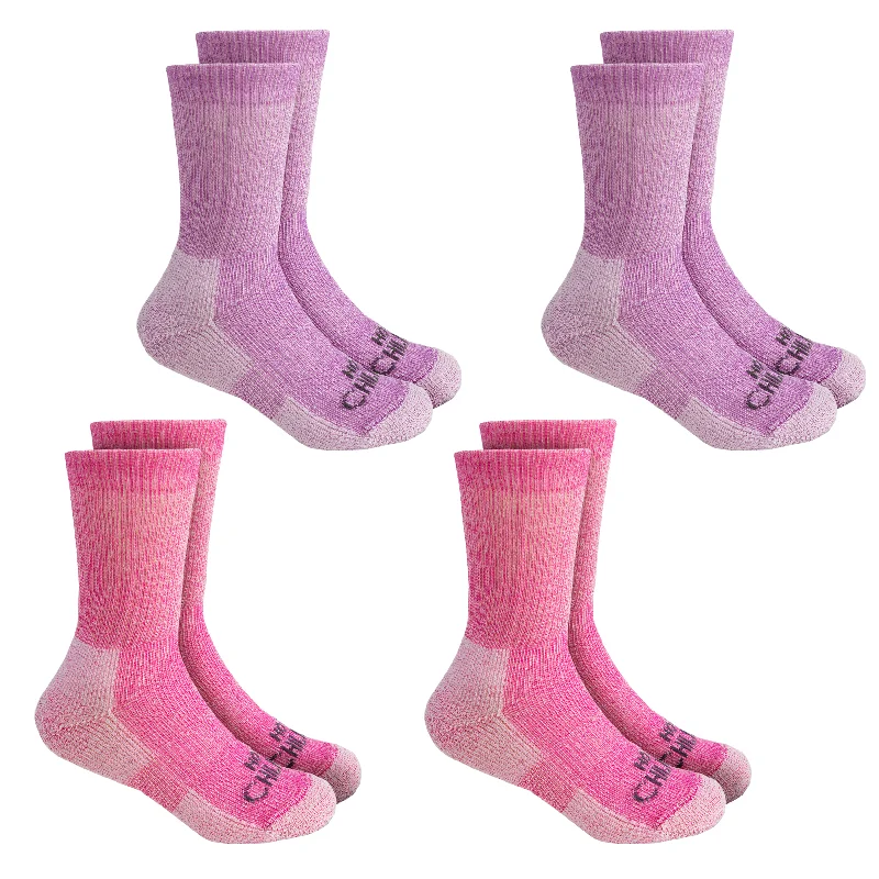 sock reviews -  Youth Wool Trail Socks 4-pack - Pink/Purple