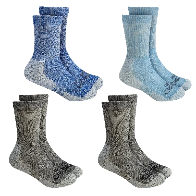 sock texture -  Youth Wool Trail Socks 4-pack - Black/Lt Blue/Blue