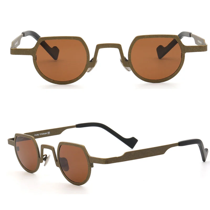 sunglasses with frosty swells -  Bradford | Shield Shaped Polarized Sunglasses | Retro Lightweight Pure Titanium Frame