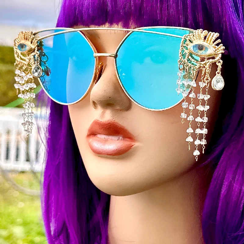 sunglasses for winter processions -  Blue Evil Eye Sunglasses