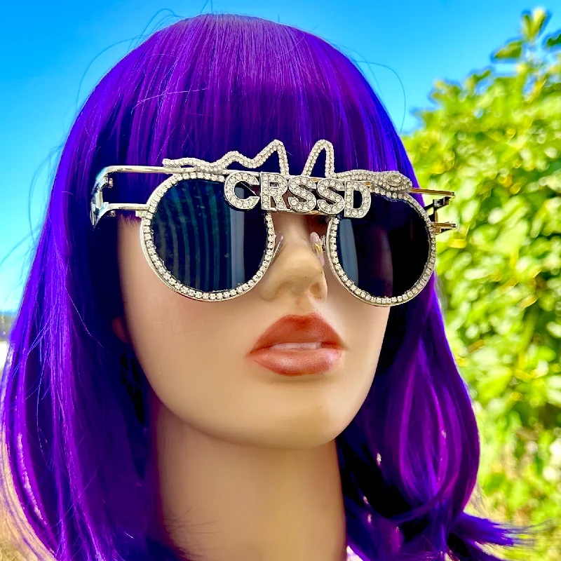 sunglasses with frosty ticks -  Crssd Outfit Snake Sunglasses