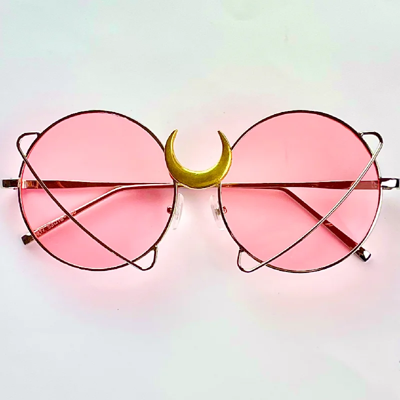 All Pink Lens with Gold Moon