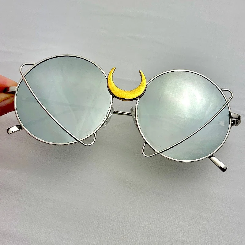 Silver Lens with Gold Moon