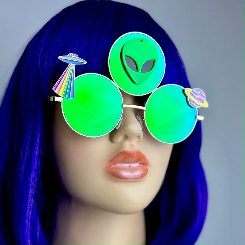 sunglasses for snowy kin -  Green Alien Sunglasses