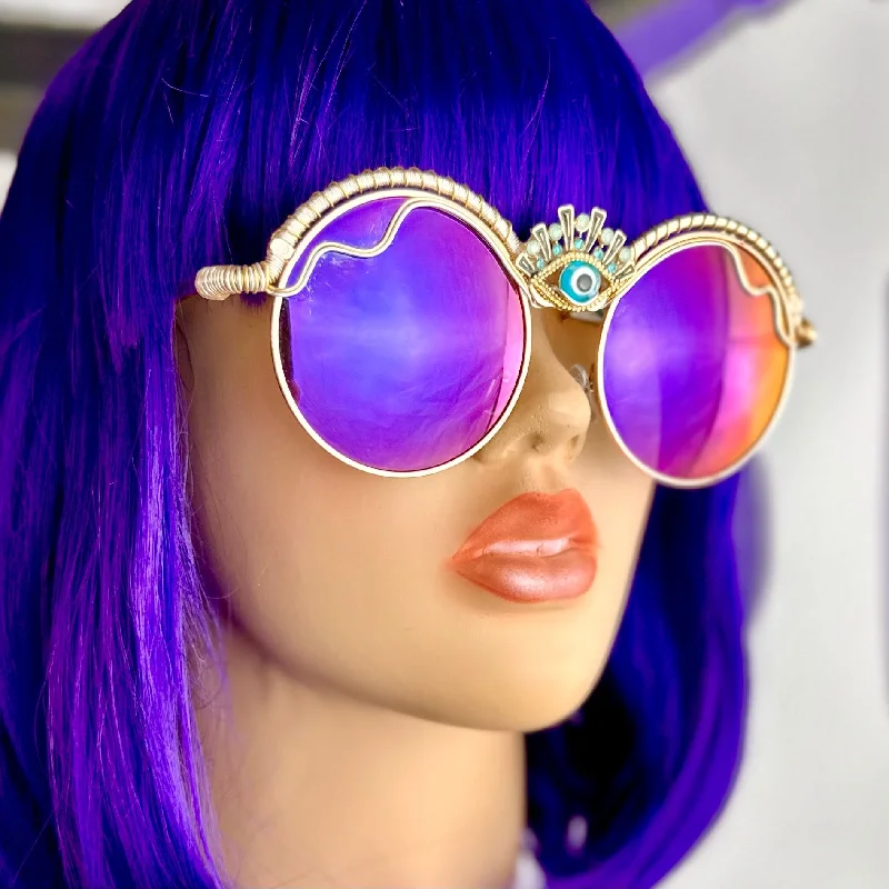 sunglasses for snowy curves -  Purple Wire Wrapped Sunglasses