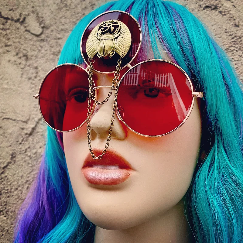 sunglasses with icy bursts -  Red Round Sunglasses