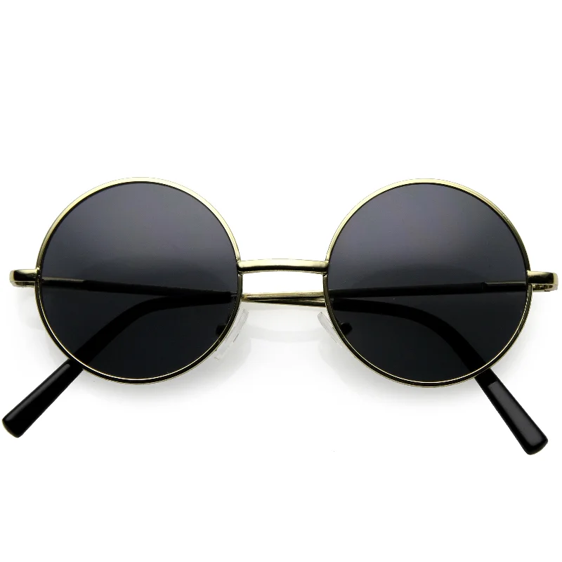 sunglasses with icy streams -  Vintage Inspired Small Round Thin Metal Frame Retro Lennon Sunglasses C919